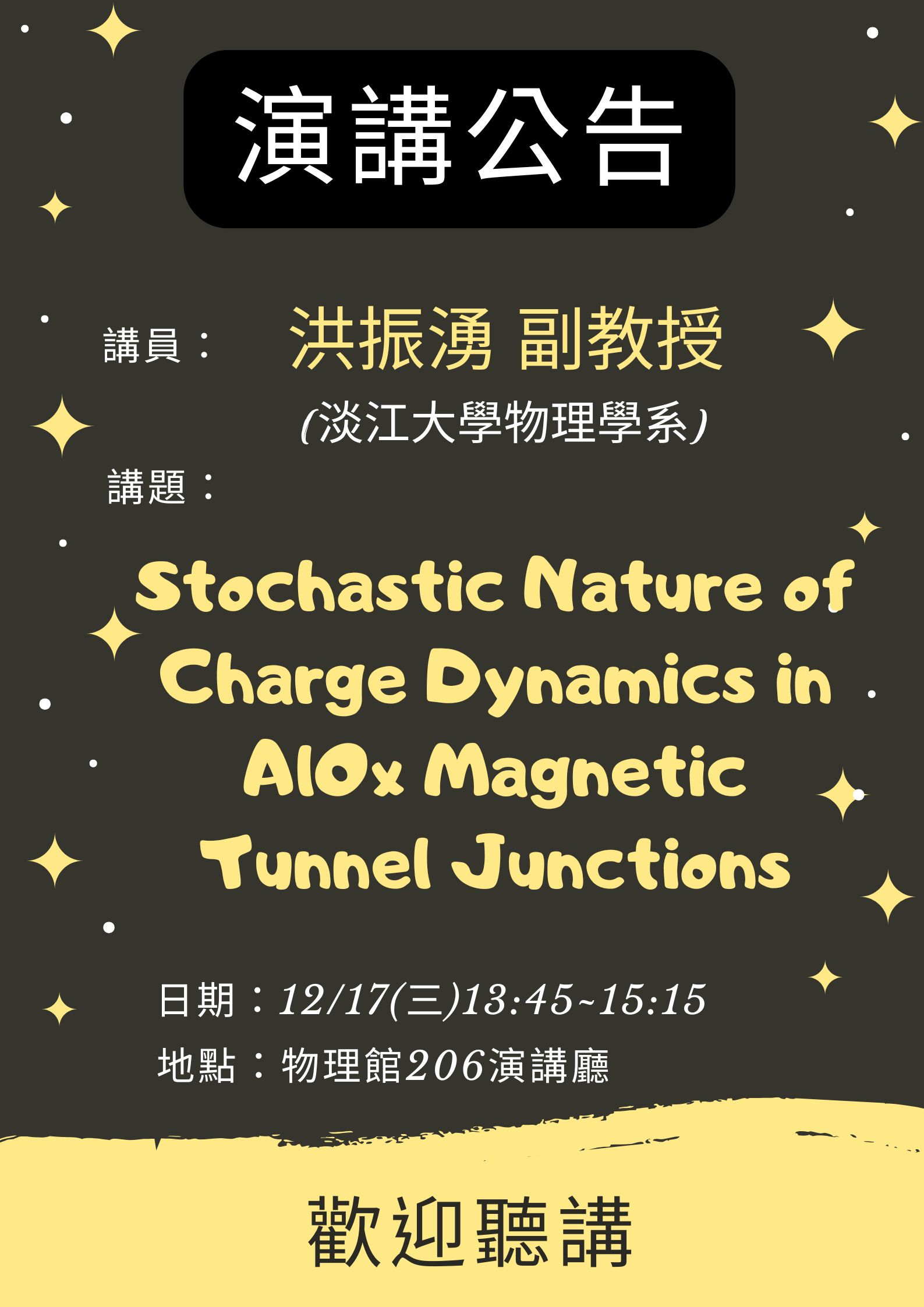 Stochastic Nature of Charge Dynamics in AlOx Magnetic Tunnel Junctions
